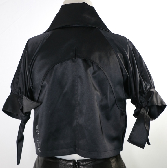 VERTIGO PARIS CROPPED SATIN TRENCH JACKET - Picture 4 of 4